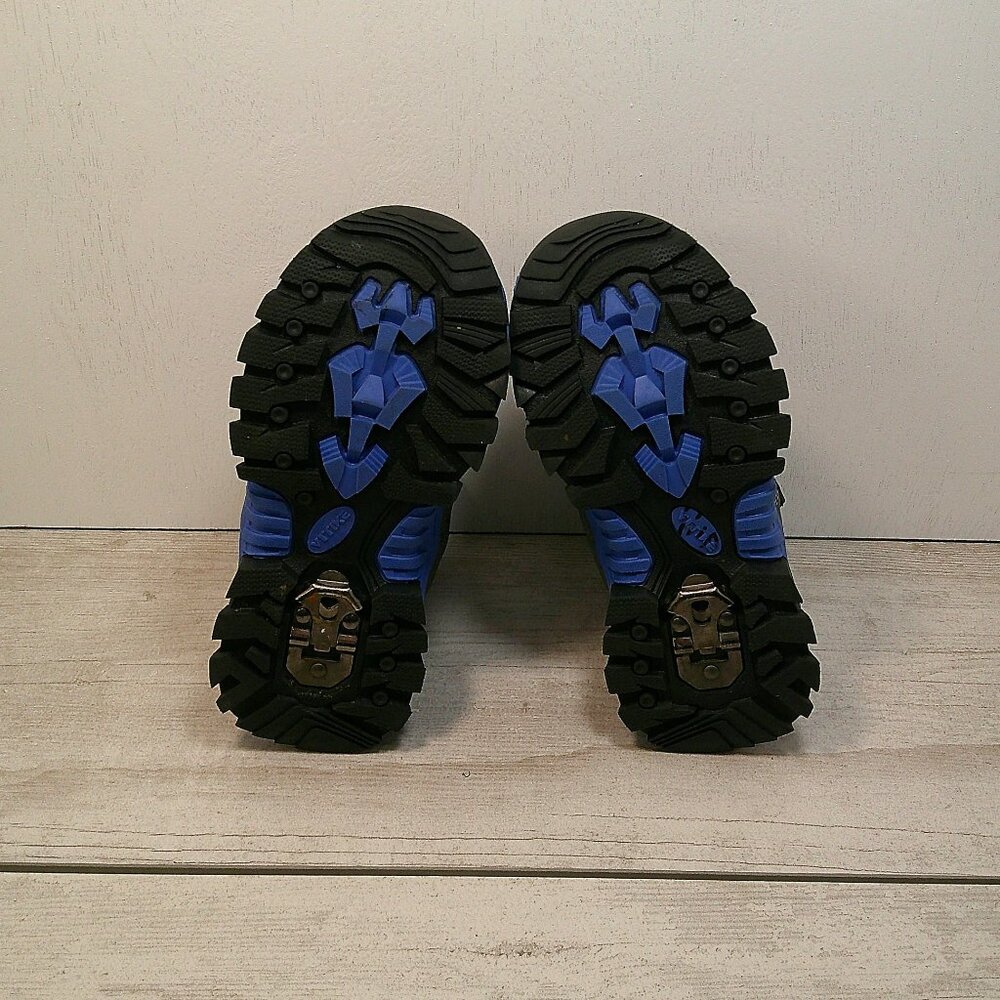 Vitike Kids Hiking Winter Snow Boots Blue Black Camo Waterproof Cleats Size 10.5 - Picture 4 of 9